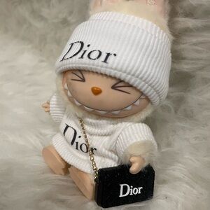 Doll not included. White and Black set for Labubu  and 2 Accessory Bag